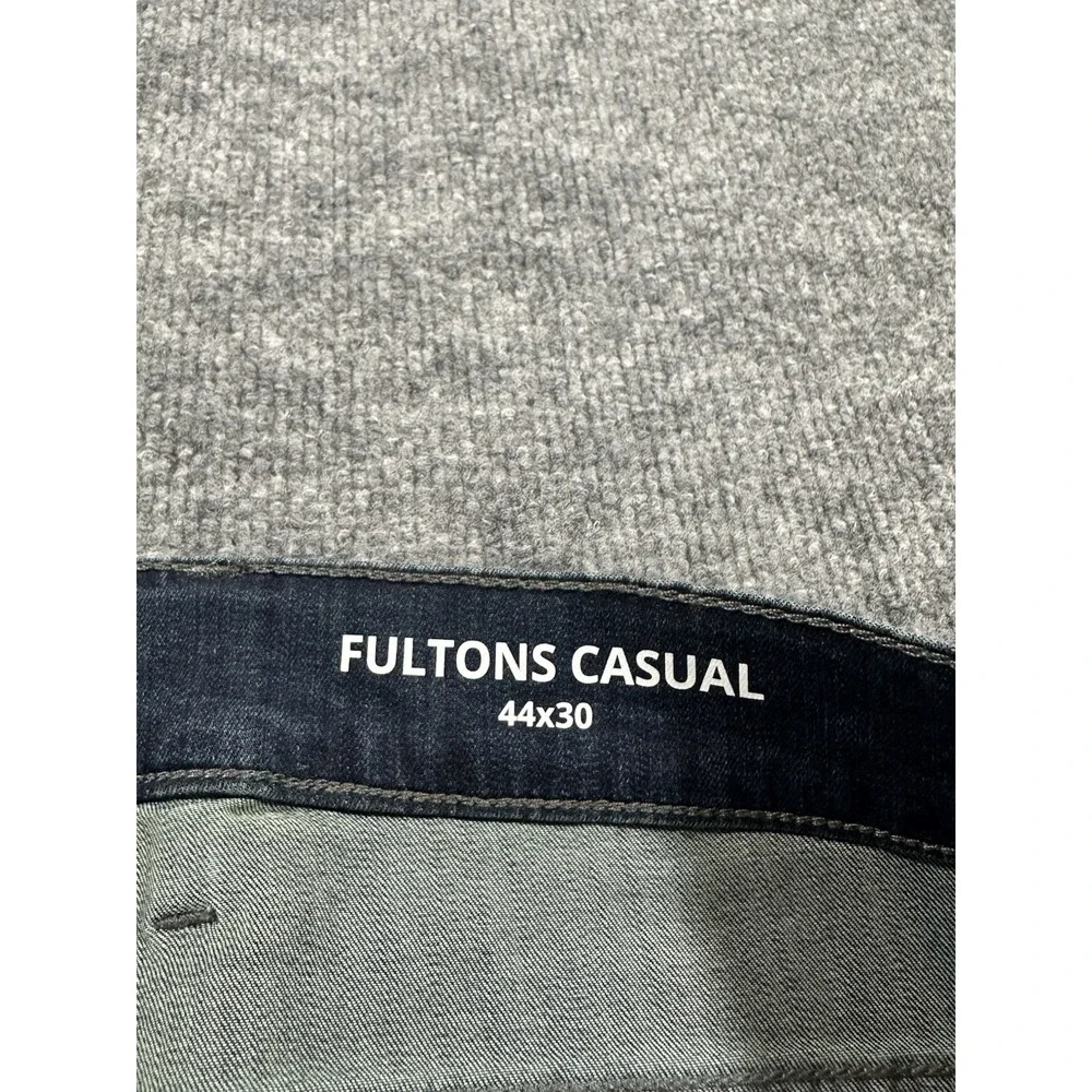 Mugsy Jeans Mens 44x30 Blue Fultons Straight Leg Dark Wash Stretch Denim